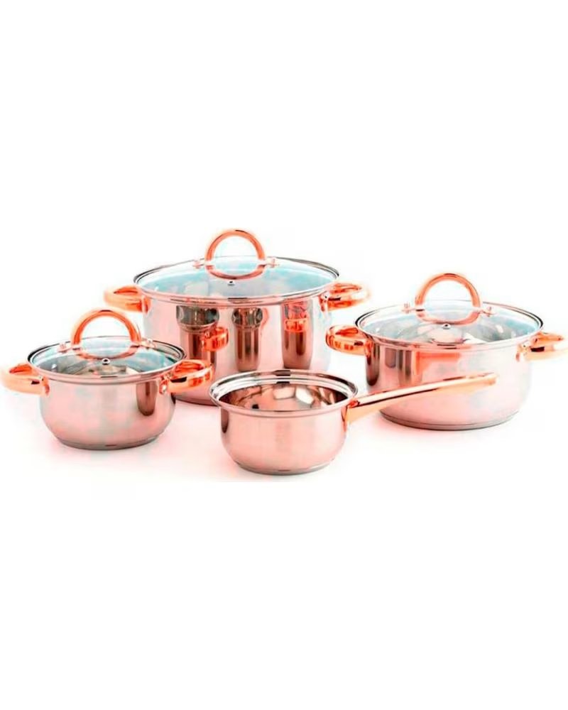 Batería de Cocina Quid con Acabado en Cobre y Asas Ergonómicas Cobre