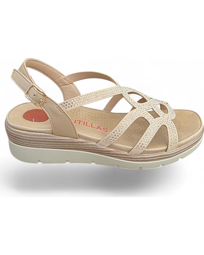 D`CUTILLAS SANDALIA ANATÓMICA CON TIRAS CRUZADAS Y CIERRE DE HEBILLA 31803 BEIGE