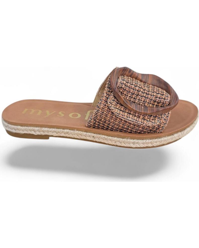 MYSOFT SANDALIA PLANA CON HEBILLA Y TEXTURA TRENZADA 26M242 VARIOS COLORES