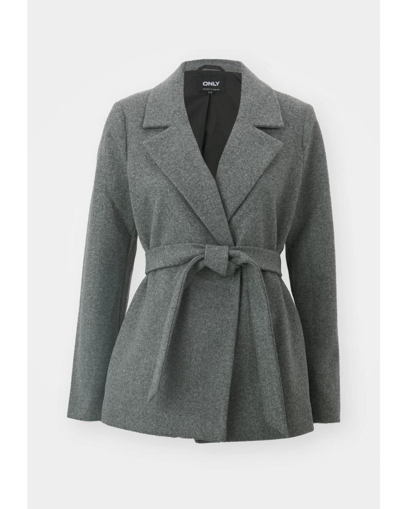 ONLY ABRIGO ONLY CON CINTURÓN AJUSTABLE GRIS