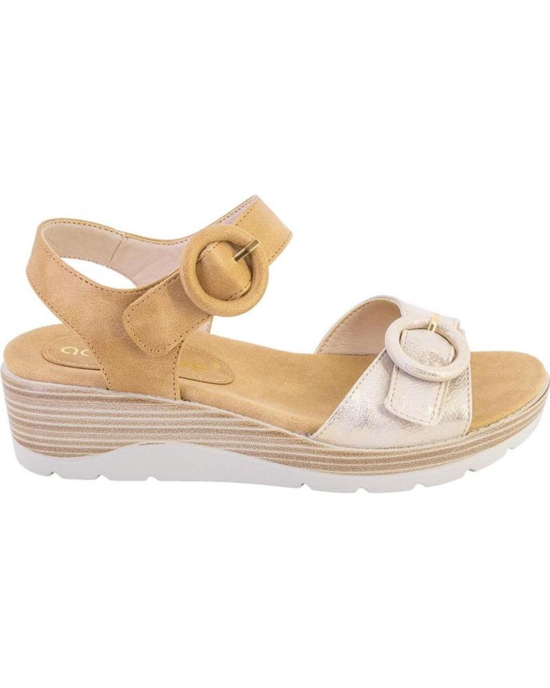 AMARPIES SANDALIAS 30142 CON HEBILLA Y PLATAFORMA CUERO