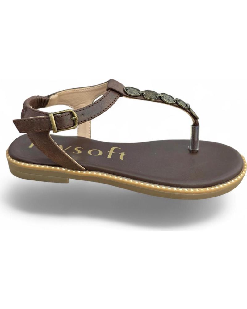 MYSOFT SANDALIA PLANA TIPO TANGA 26M031 CON HEBILLA VARIOS COLORES