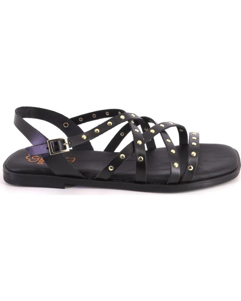 PORRONET SANDALIAS PLANAS 3223 CON TACHUELAS NEGRO