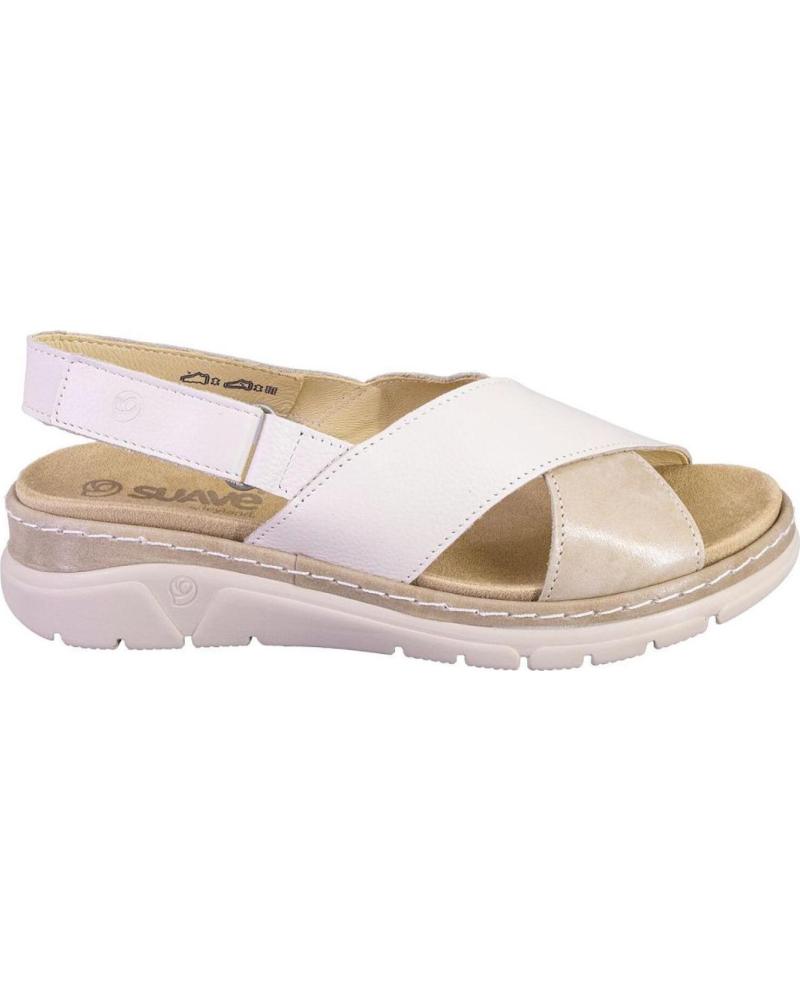 SUAVE SANDALIAS SUAVE 3355 DE PIEL CON TIRAS CRUZADAS HIELO