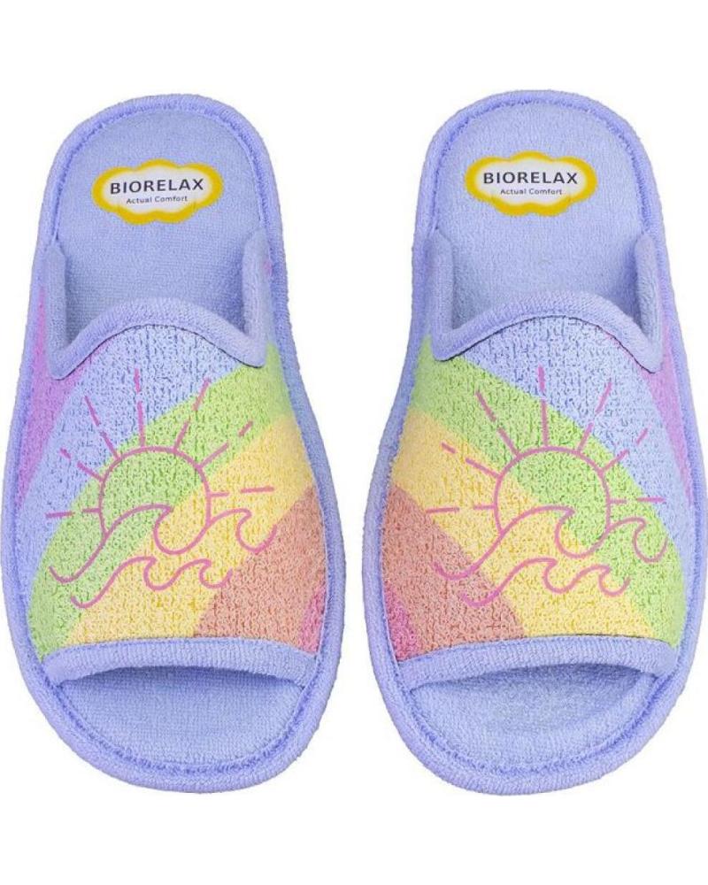 COSDAM ZAPATILLAS DE CASA ABIERTAS CON DISEÑO DE SOL BORDADO AZUL CELESTE