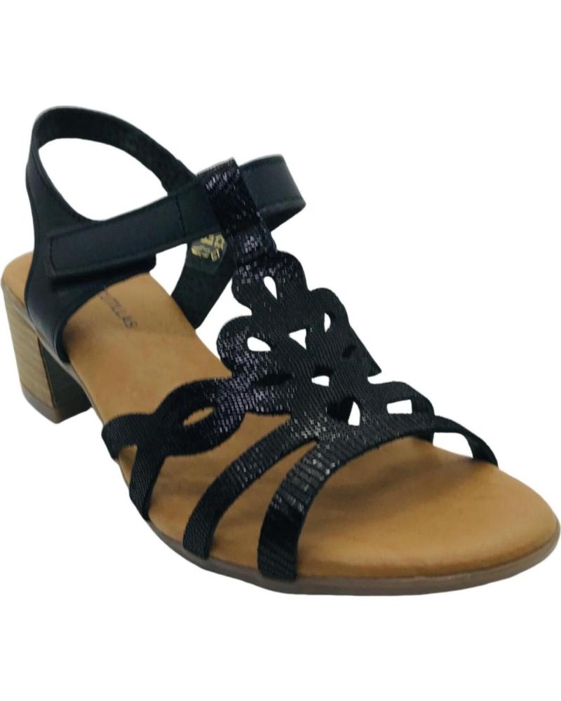 D`CUTILLAS SANDALIA DE TACÓN CUTILLAS 37956 CON DISEÑO TRENZADO NEGRO