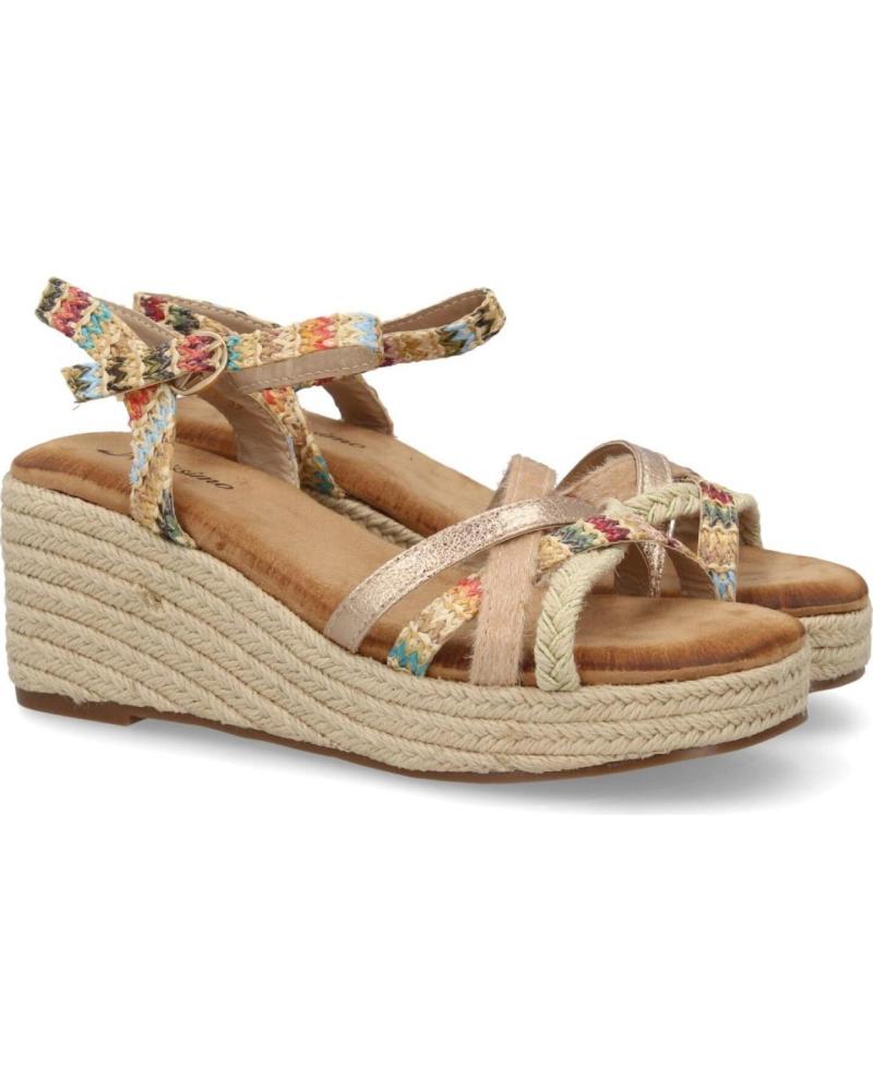 SPORT3PUNTO0 SANDALIA DE CUÑA CON TIRAS ENTRELAZADAS Y CIERRE DE HEBILLA VARIOS COLORES