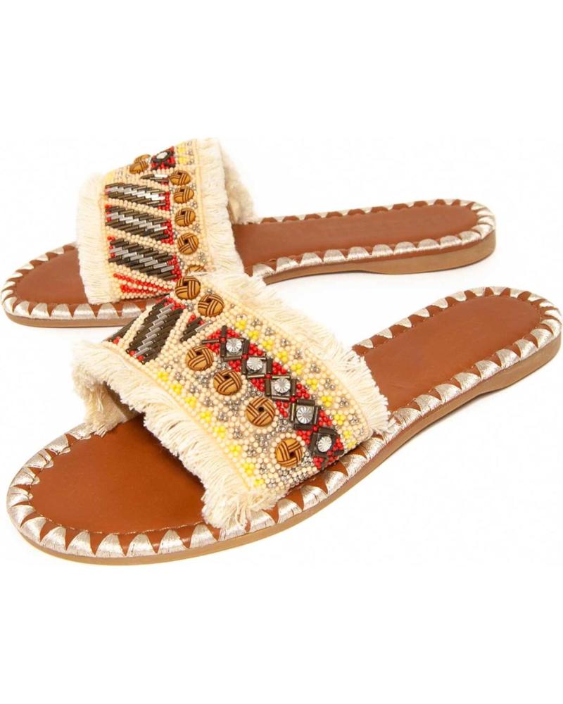 MONTEVITA SANDALIAS PLANAS ESTILO ÉTNICO INDIPLASA BEIGE