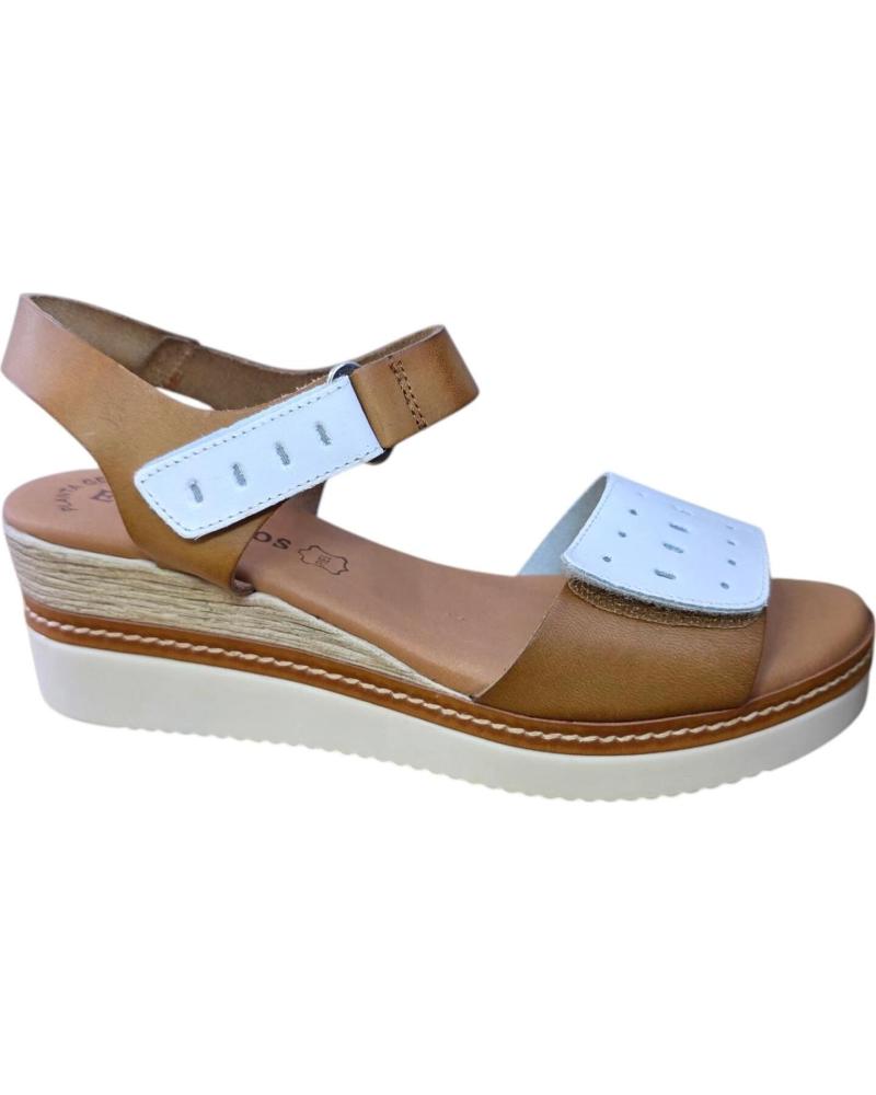 EVA FRUTOS SANDALIA DE PIEL CON CUNA Y CIERRE DE VELCRO 566 VARIOS COLORES