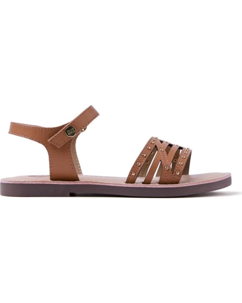 GIOSEPPO SANDALIAS PLANAS NINA GIOSEPPO CON DETALLE DE TACHUELAS CAMEL