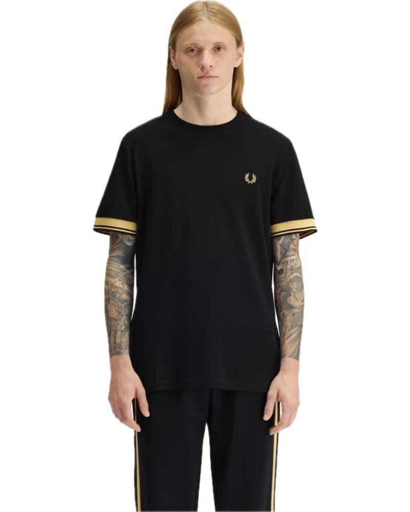 FRED PERRY CAMISETA M2396 FRED PERRY CON RIBETES EN CONTRASTE NEGRO