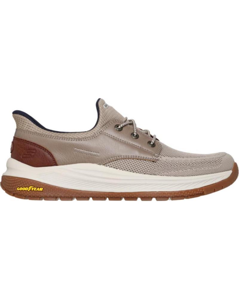ZAPATILLAS CASUAL HOMBRE SKECHERS MEROE-ALDEN TAUPE MARRÓN REF: 1076226
