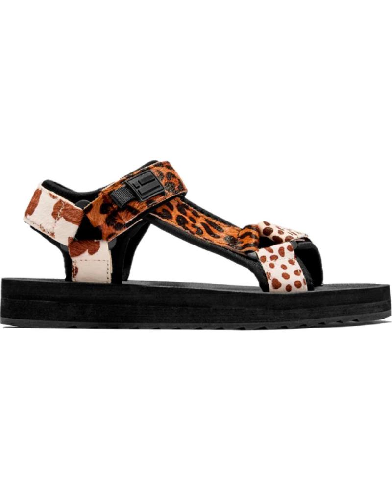 D. FRANKLIN SANDALIAS PLANAS MUJER DFSH361017 ANIMAL PRINT NEGRO