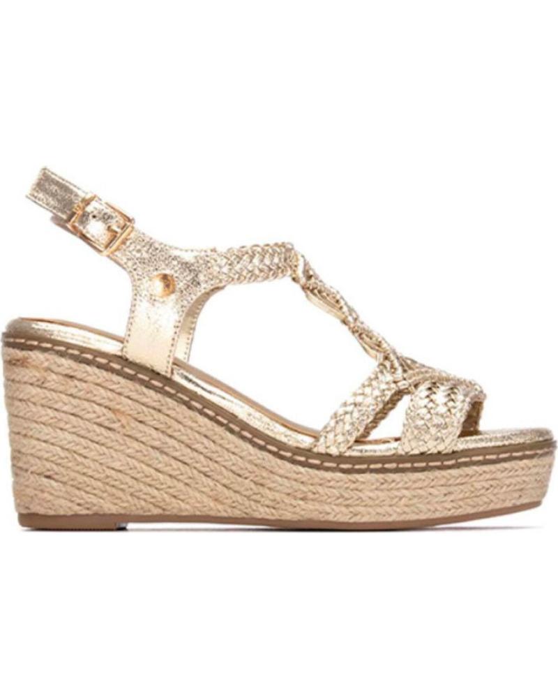 XTI SANDALIA CUÑA ALTA 145476 COLOR ORO METALIZADO - REF 1126126 METAL