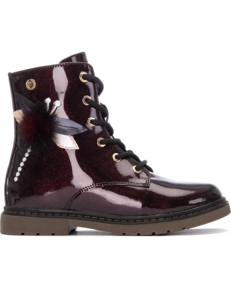 XTI BOTAS MILITARES 151395 CHAROL BURDEOS CON POMPONES - REF: 1076258 ROJO