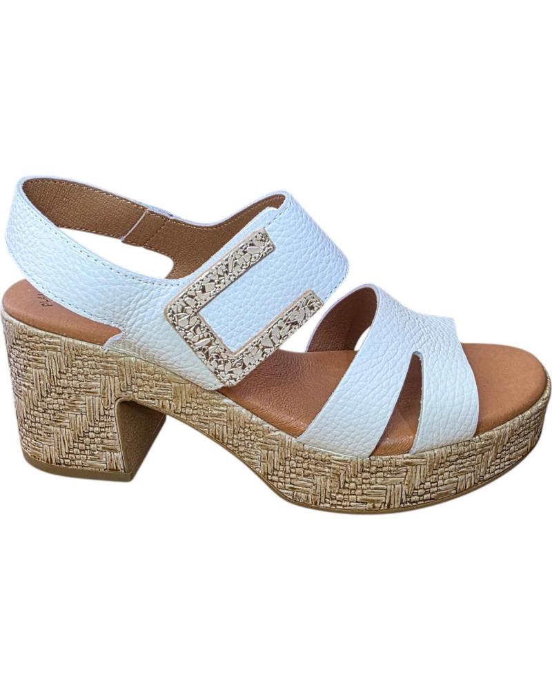 EVA FRUTOS SANDALIAS PIEL TACÓN VELCRO 6730 GRAB BLANCO MAUI REF 1173422 VARIOS COLORES