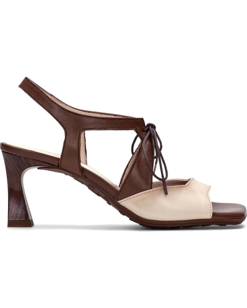 HISPANITAS SANDALIA DE TACÓN BHV264650, COLOR AVELLANA METALIZADO METAL