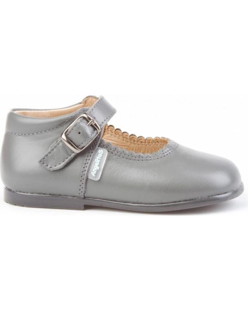 Zapatos de Niña ANGELITOS ZAPATO MERCEDITAS PIEL 500 GRIS