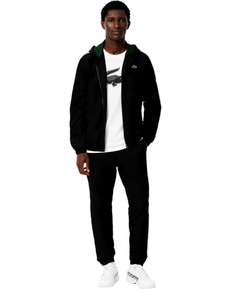 LACOSTE CHAQUETA TENNIS TRACKJACKET NEGRA CON LOGO Y FRANJAS REF: 1178544 NEGRO