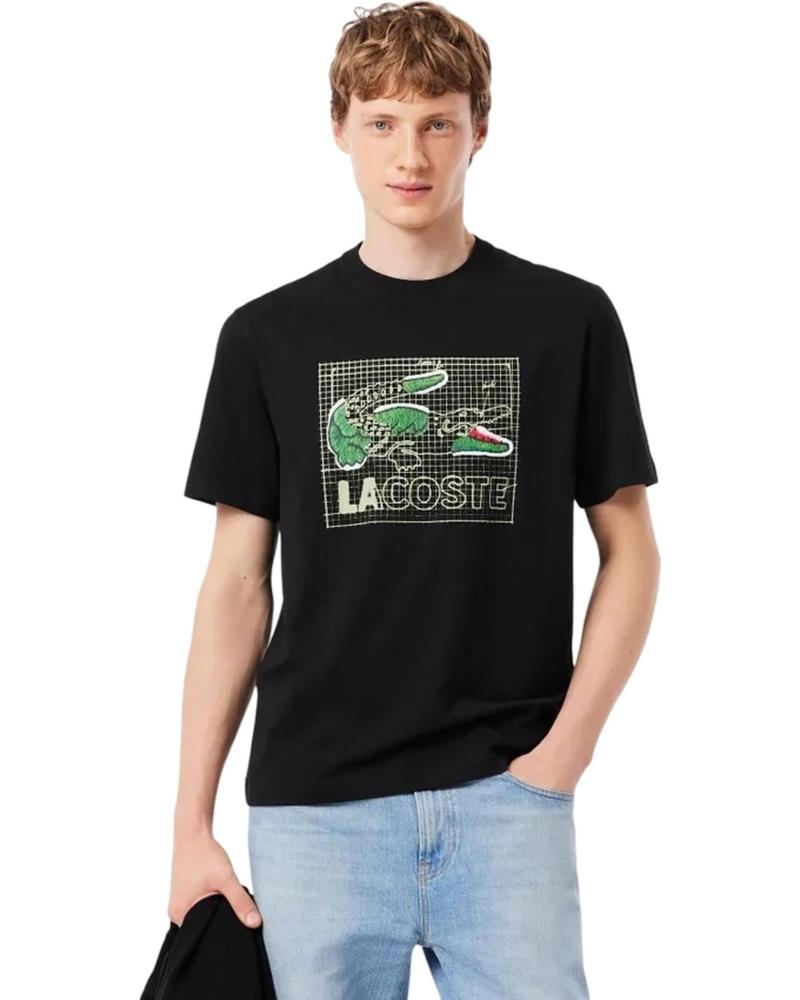 LACOSTE CAMISETA DESIGNED CROCO PRINT 1176808 NEGRO