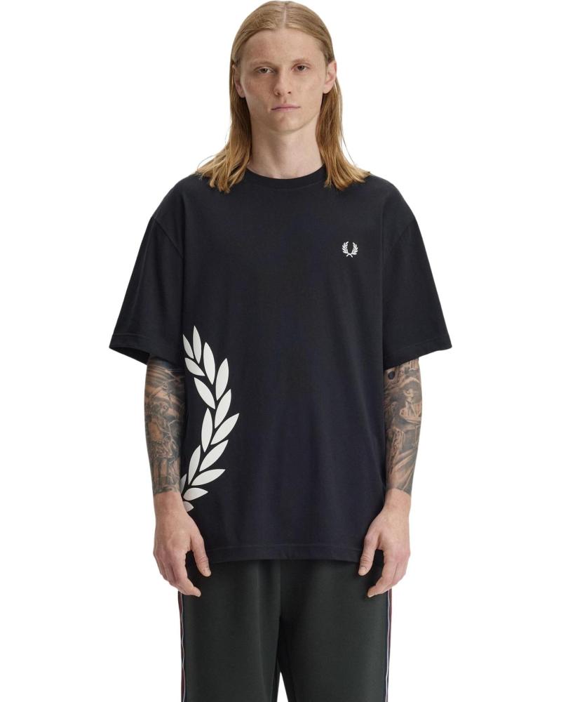 FRED PERRY CAMISETA TEXTURED LAUREL WREATH TEE 1177119 NEGRO