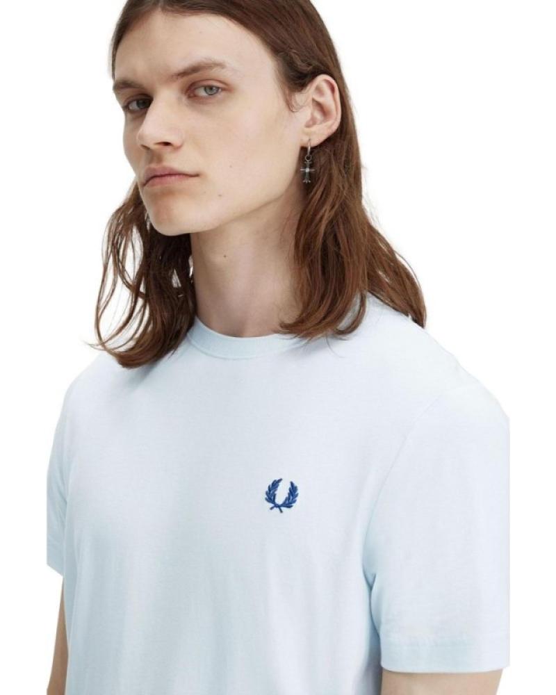 FRED PERRY CAMISETA EMBROIDERED LOGO CELESTE REF 1177126 AZUL