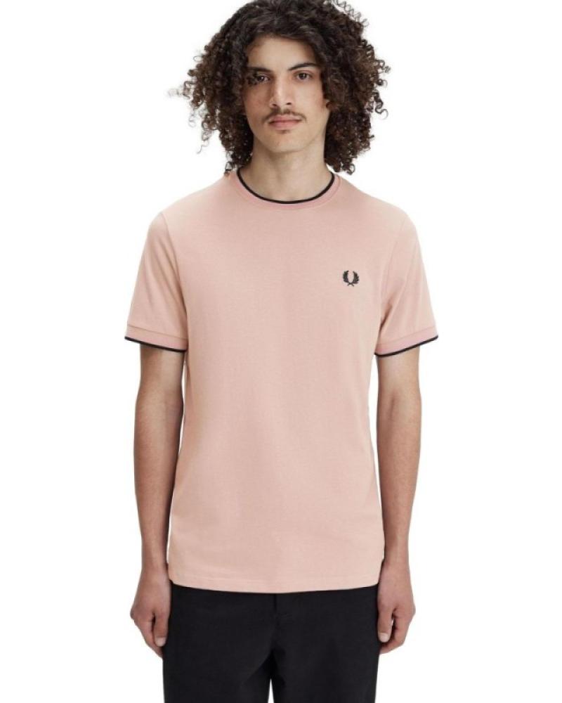 FRED PERRY CAMISETA CONTRAST RIBETED NECK U89 ROSA REF 1177131