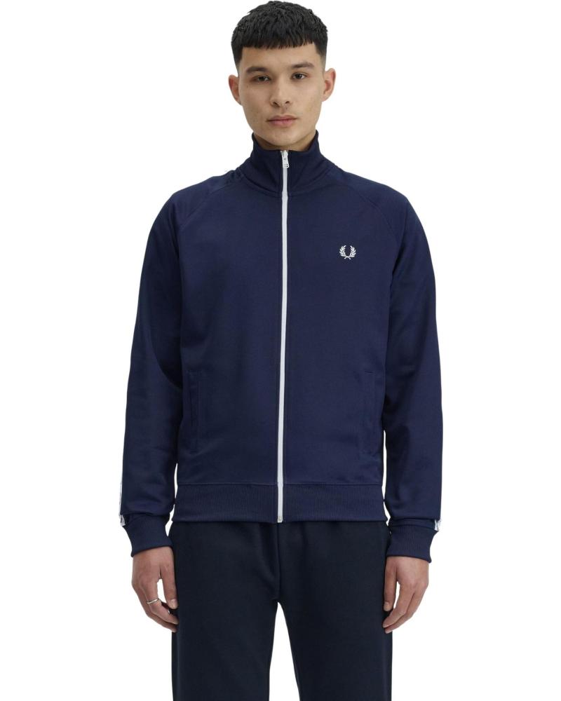 FRED PERRY CHAQUETA 1177161 CON CREMALLERA Y FRANJAS EN HOMBROS MARINO AZUL