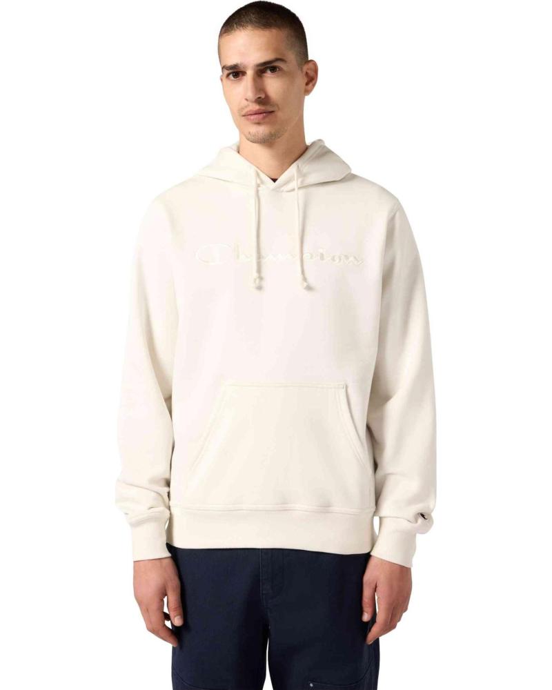 CHAMPION SUDADERA HOODED SWEATSHIRT 220271 WW056 CRUDA ICONS EMBROIDERED TONED LOGO BEIGE