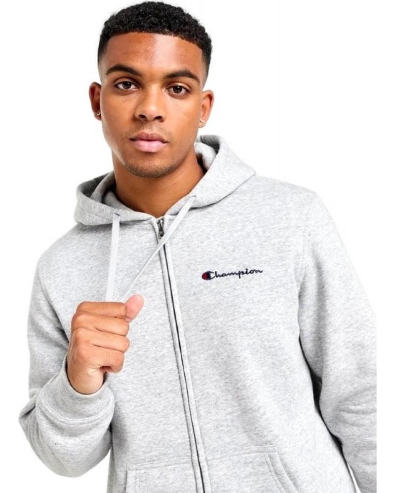 CHAMPION CHAQUETA SMALL LOGO HOODED FULL ZIP SWEATSHIRT REF: 1178147 GRIS