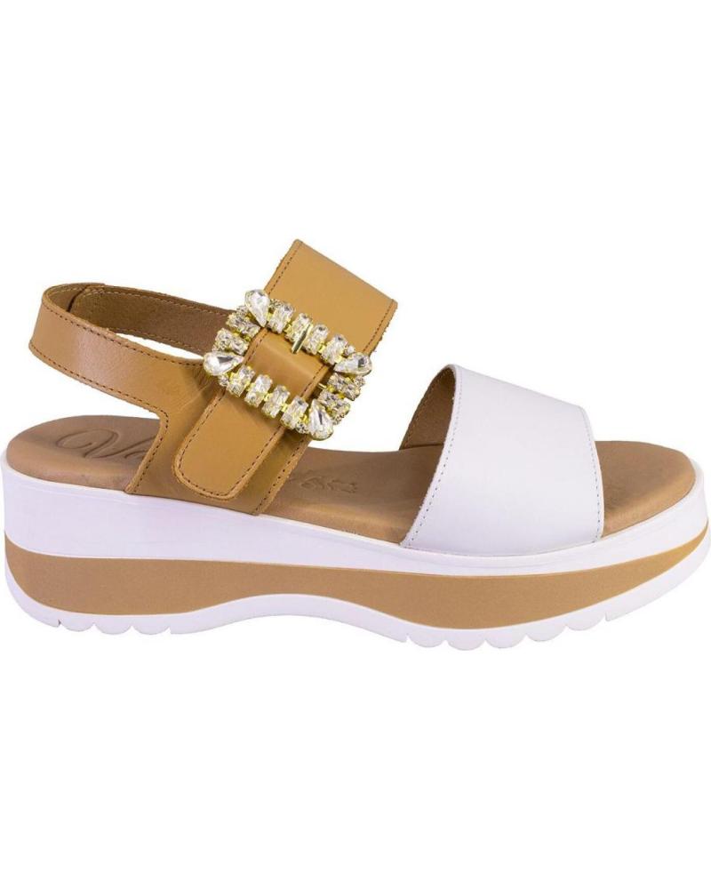 VALERIAS SANDALIAS 2625 DE MUJER EN PIEL BLANCO Y CUERO Y