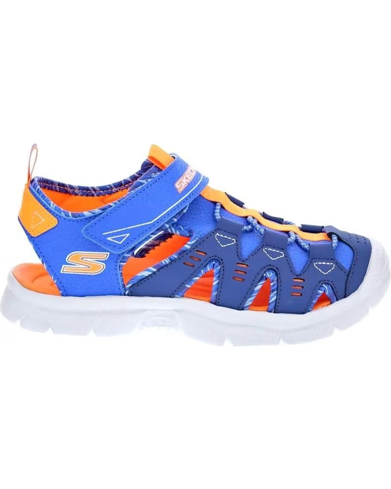 Skechers Sandalias Relix Dual Tide Blue Synthetic Orange Silver Trim Azul