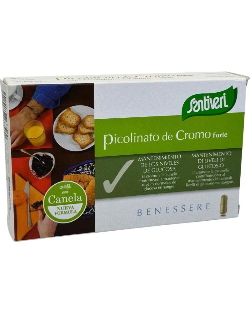 Santiveri Picolinato de Cromo Forte con Canela, 40 Cãpsulas
