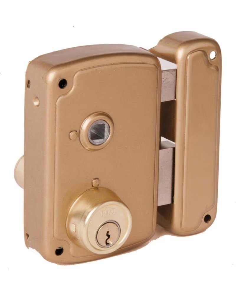 Cerradura de Sobreponer Ucem para Puertas Dorado