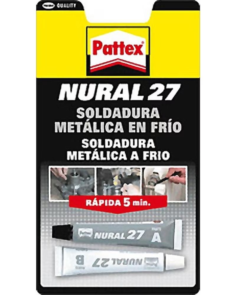 Pattex Nural 27 Soldadura Metálica en Frío Rápida Gris