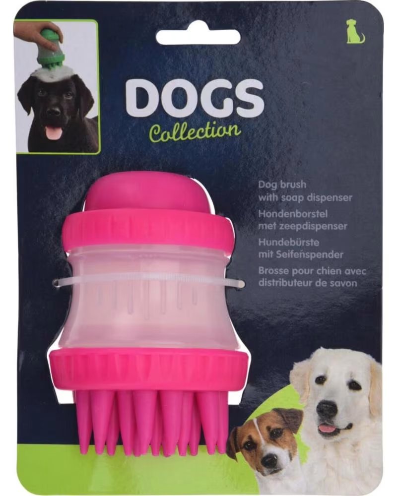CEPILLO DISPENSADOR DE CHAMPÚ PARA MASCOTAS DOGS MULTICOLOR