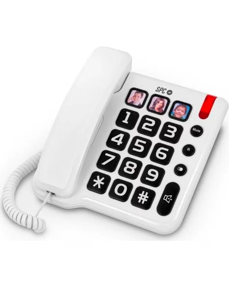 SPC 3295B TELÉFONO FIJO COMFORT NUMBERS 2 MANOS LIBRES TECLAS GRANDES BLANCO