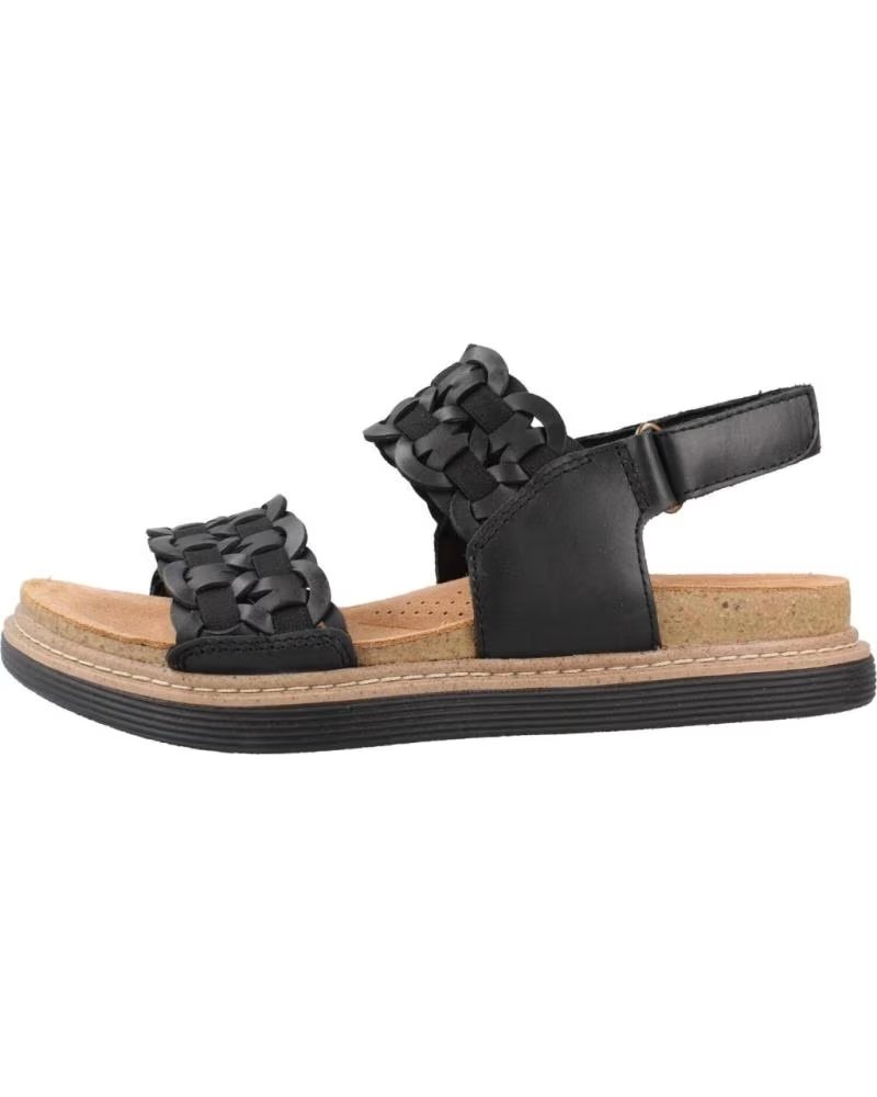 Clarks Arwell Glide Sandalia con Tiras Trenzadas Negro