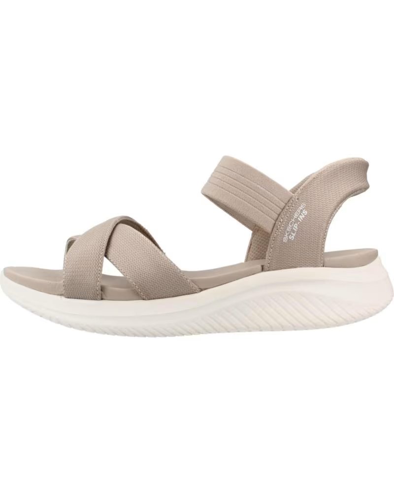 Skechers Sandalias Ultra Flex 3 0 Neve Taupe Webbing Gore Mujer