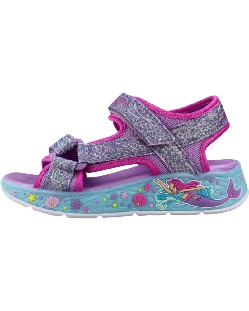 Sandalias Skechers Lights Mermaid para Niña, Color Violeta Lvmt