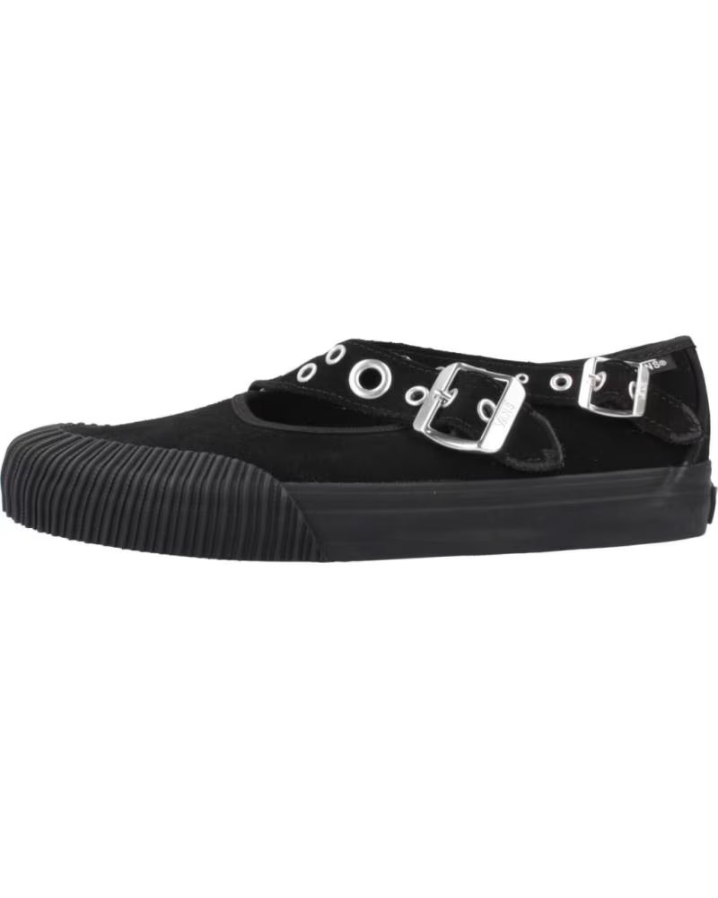 Vans Off The Wall Bailarinas Mujer Mary Jane Straps Metal Negras Black