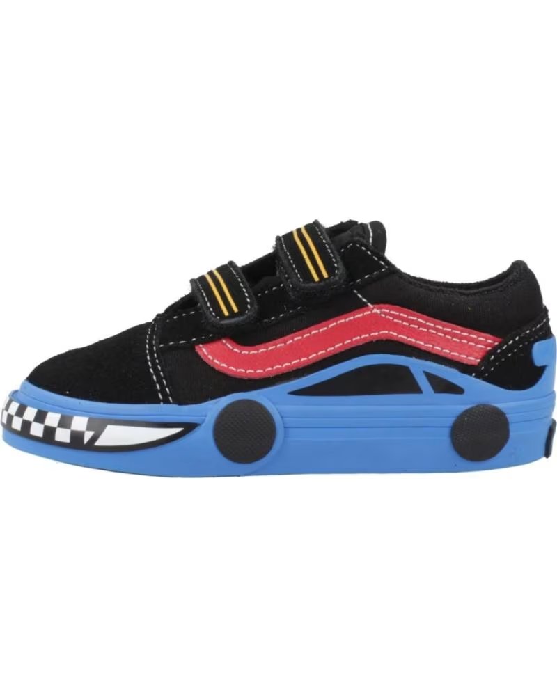 Vans Off The Wall Zapatillas Old Skool V Car Black-blue con Cierre de Velcro para Niños