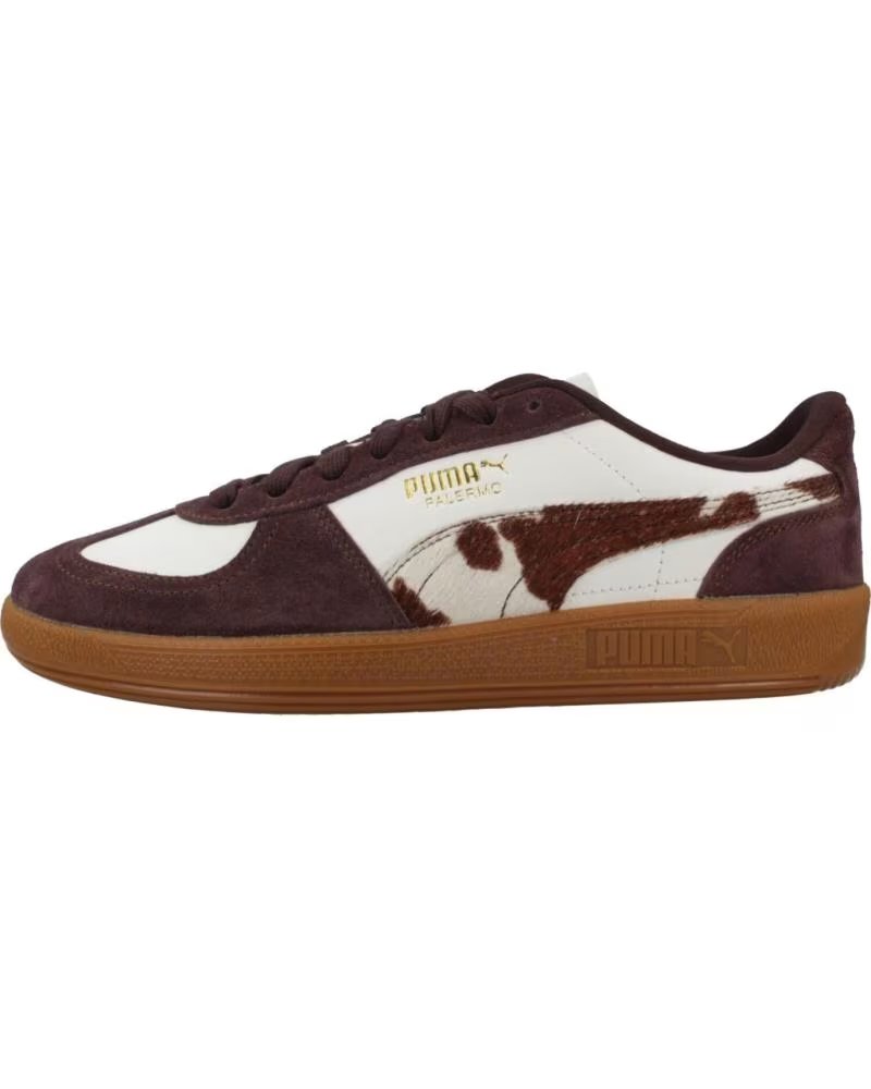 Zapatillas Puma Palermo Cow Marrón y Blanco White