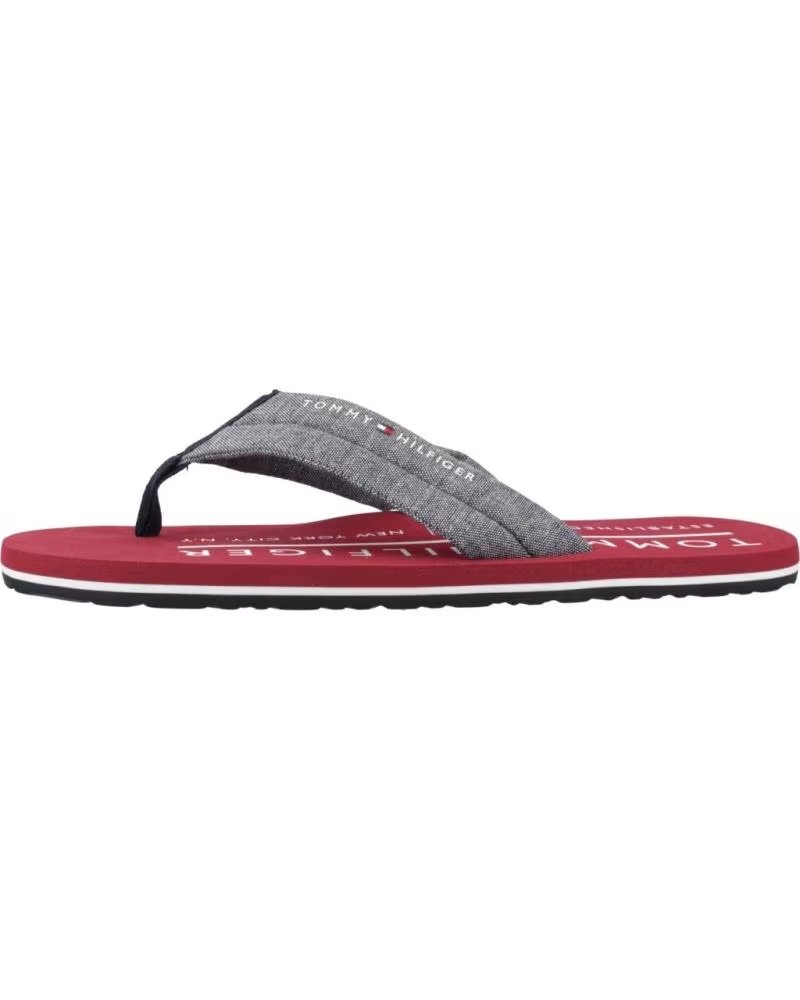 Chanclas Tommy Hilfiger Chambray Beach Hombre Rojo DW5