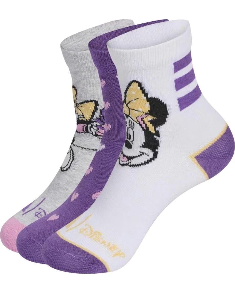Adidas Calcetines Infantil Disney Minnie Mouse 3 Pares Blanco Lila White