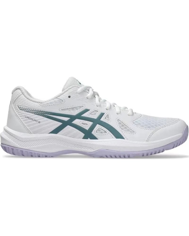 Asics Zapatillas Upcourt 6 Gs White Foggy Teal Indoor Voley Mujer 1072A107-106 100 Blanco