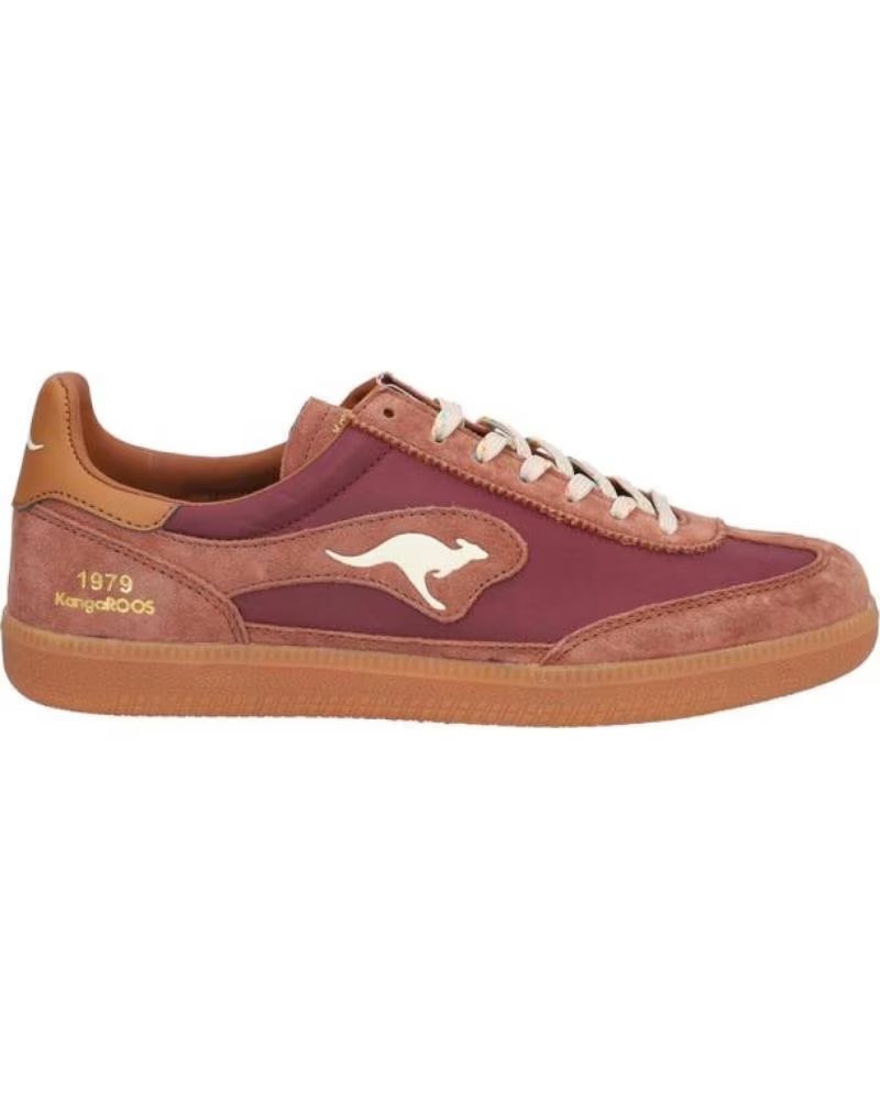 Zapatillas Deportivas Kangaroos K036-25 en Tonos Berenjena y Marrã"n Comb Berenjena-marroncomb Berenjena-marr