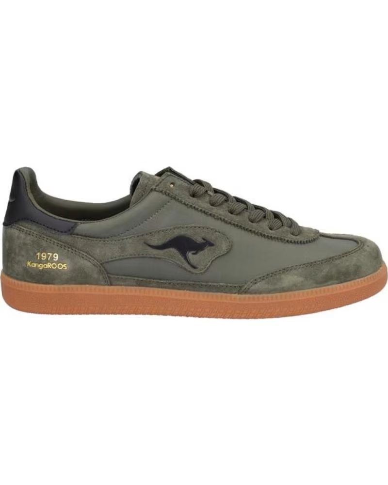 Zapatillas Kangaroos K005 Estilo Deportivo Kaki y Negro Verde