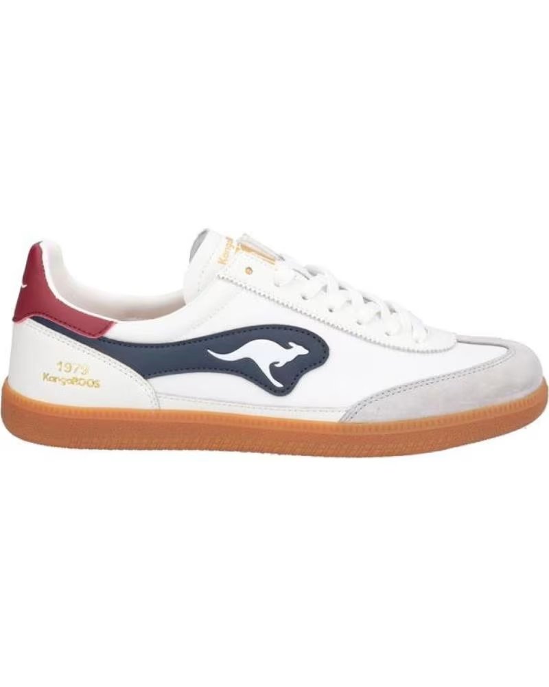 Zapatillas Deportivas Kangaroos K005-25 Blancas con Detalles en Azul y Burdeos Blco-negro-burdeosblco-negro-burdeos