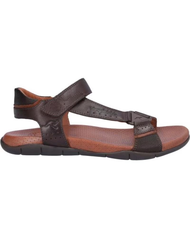 Sandalias Kangaroos 1003 de Piel con Cierre de Velcro Marrón